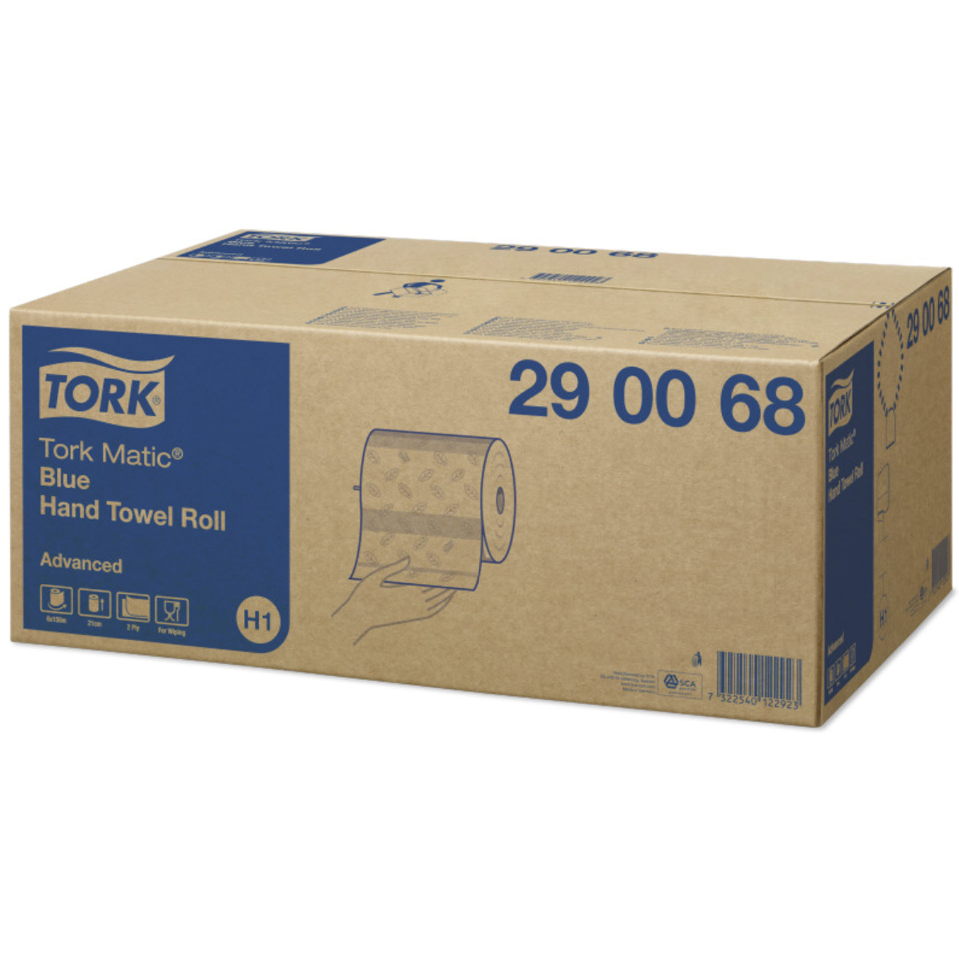 Tork Matic® blaues Rollenhandtuch Advanced 2-lagig TAD & Tissue - 290068 H1