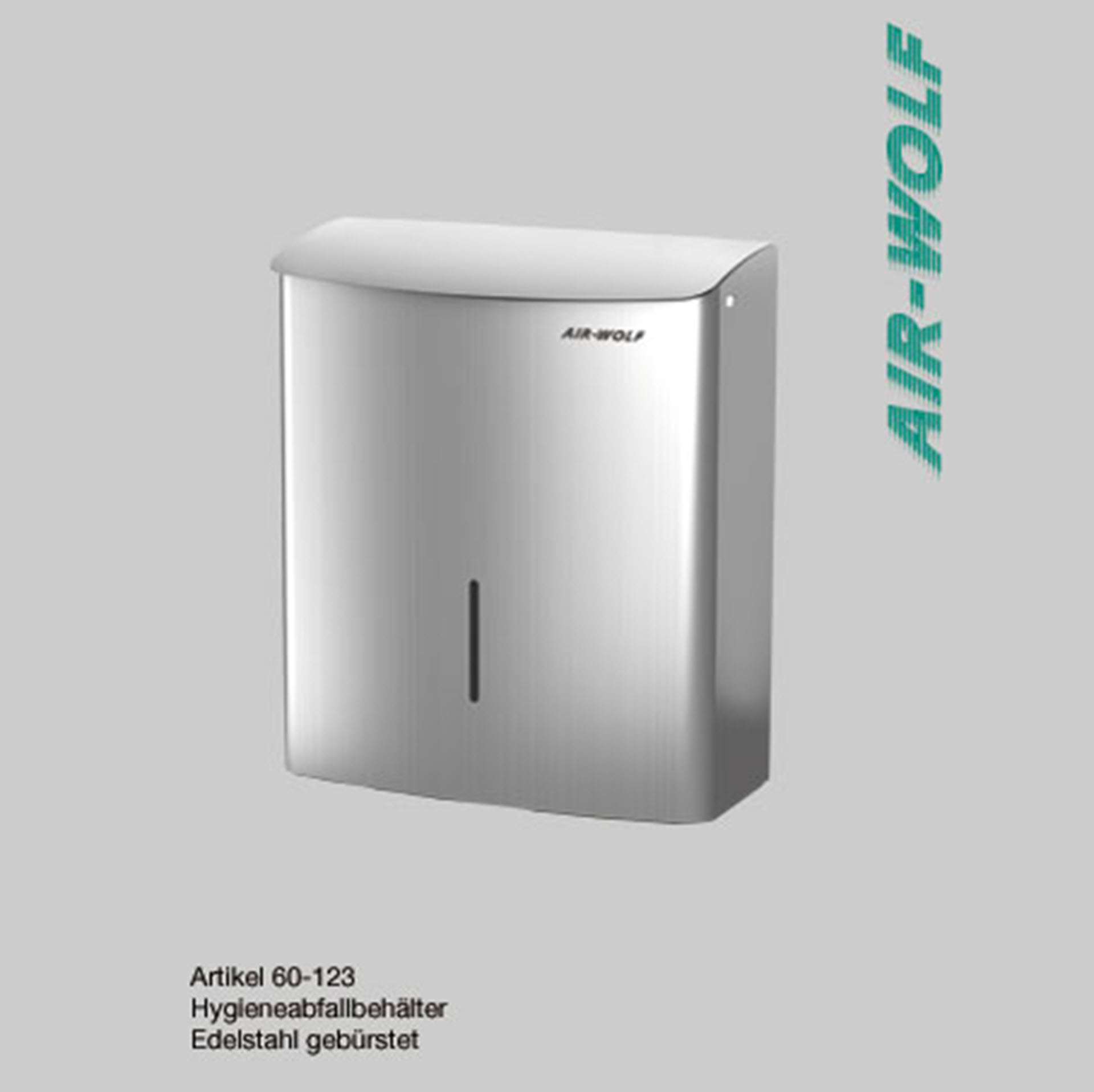 Air-Wolf Abfallbehälter / Hygieneabfallbehälter 10 Liter Edelstahl - Serie "Alpha"