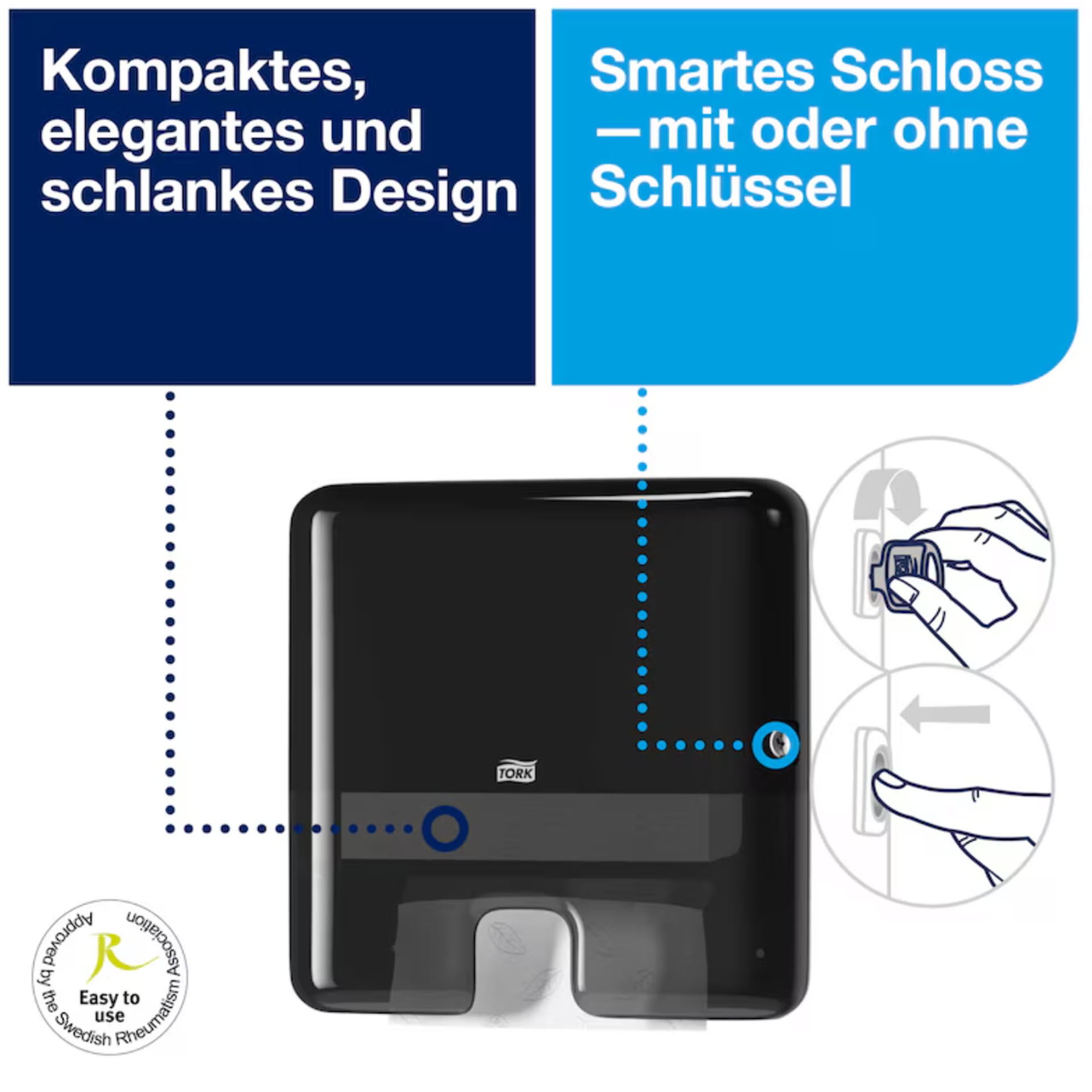 * Tork Xpress® Mini Spender für Multifold-Handtücher Schwarz H2 - 552108
