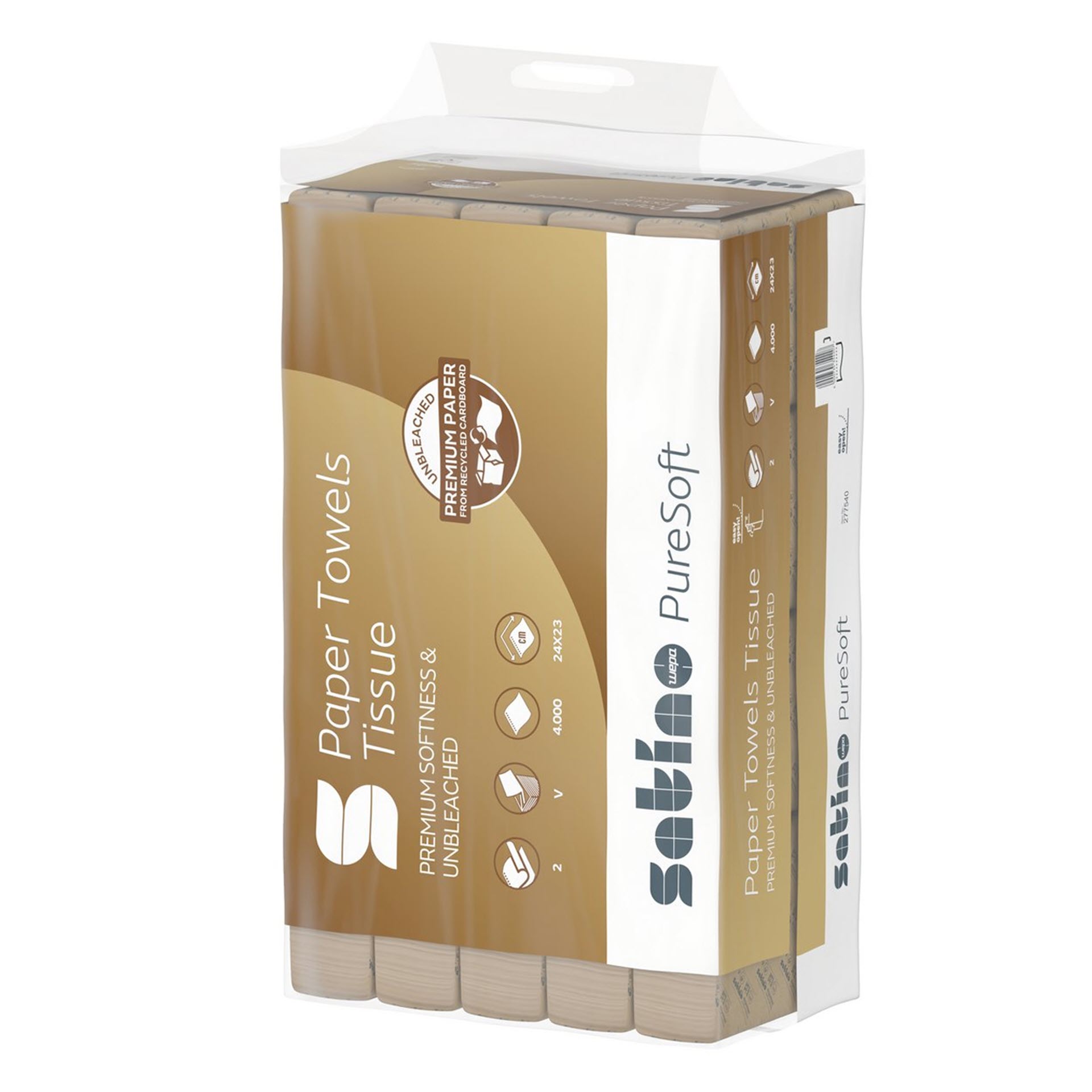 WEPA Satino PureSoft Premium Handtuchpapier Format V-Falz beige - 24x23cm - 277540