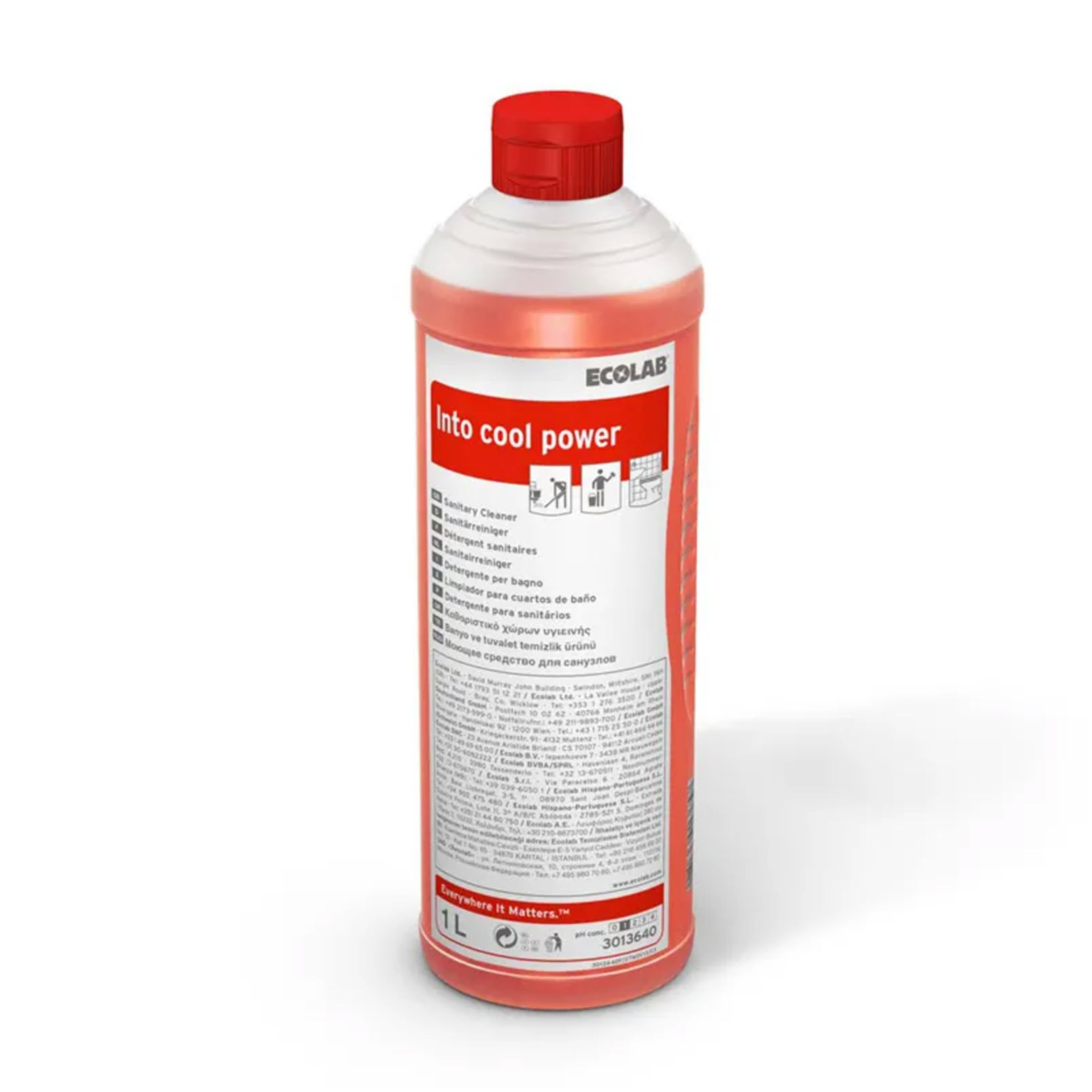 ECOLAB Into® cool power Sanitärreiniger - 1 Liter Rundflasche
