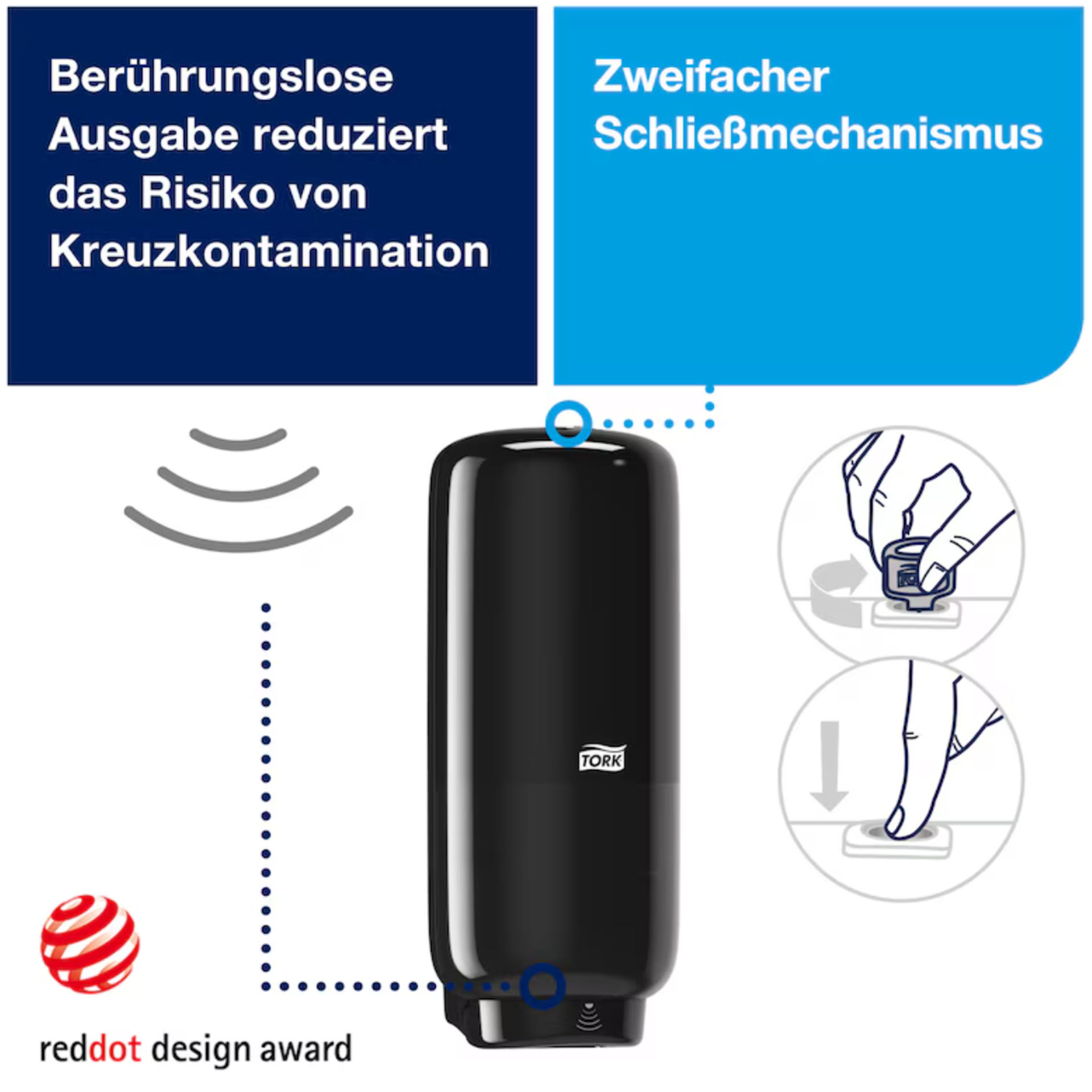 * Tork S4 Sensorspender für Schaumseife – mit Intuition™ Sensor 561608 - Schwarz