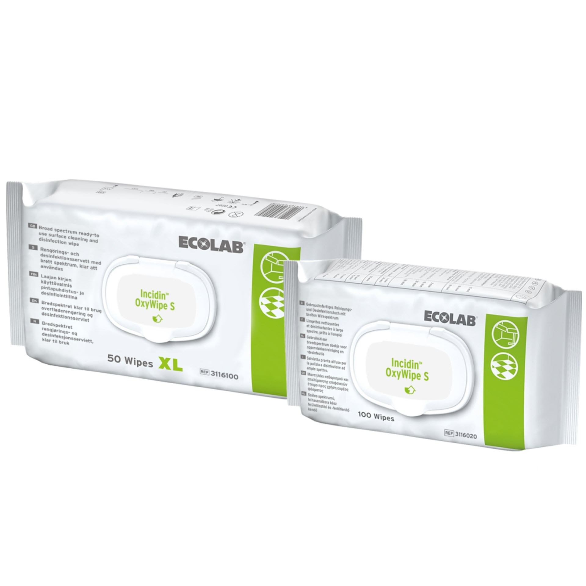 ECOLAB INCIDIN™ OXY Wipe S - XL Softpack mit 50 Stück/Wipes - 3116100