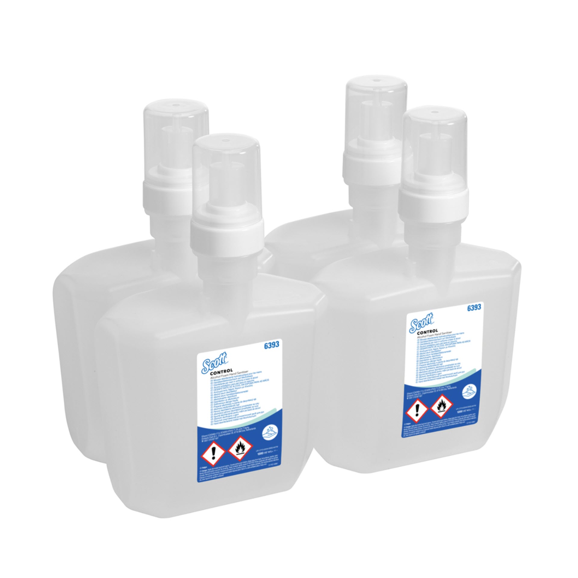 KCP Scott® Control™ Handdesinfektionsschaum auf Alkoholbasis 6393 – 4 x 1,2 Liter Kartusche - Handdesinfektionsmittel