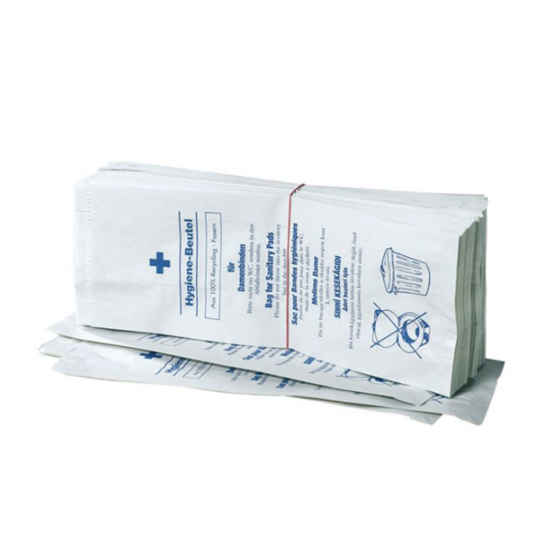 Fripa Damen-Hygienebeutel 5-sprachig bedruckt - 1 Karton mit 10 Pack á 100 Stück - 2410001