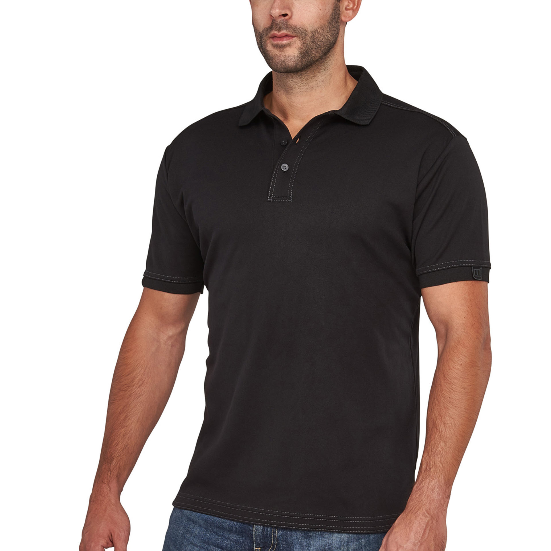 MACSEIS® Signature PowerDry Workwear Herren Polo Shirt - Farbe: schwarz/grau