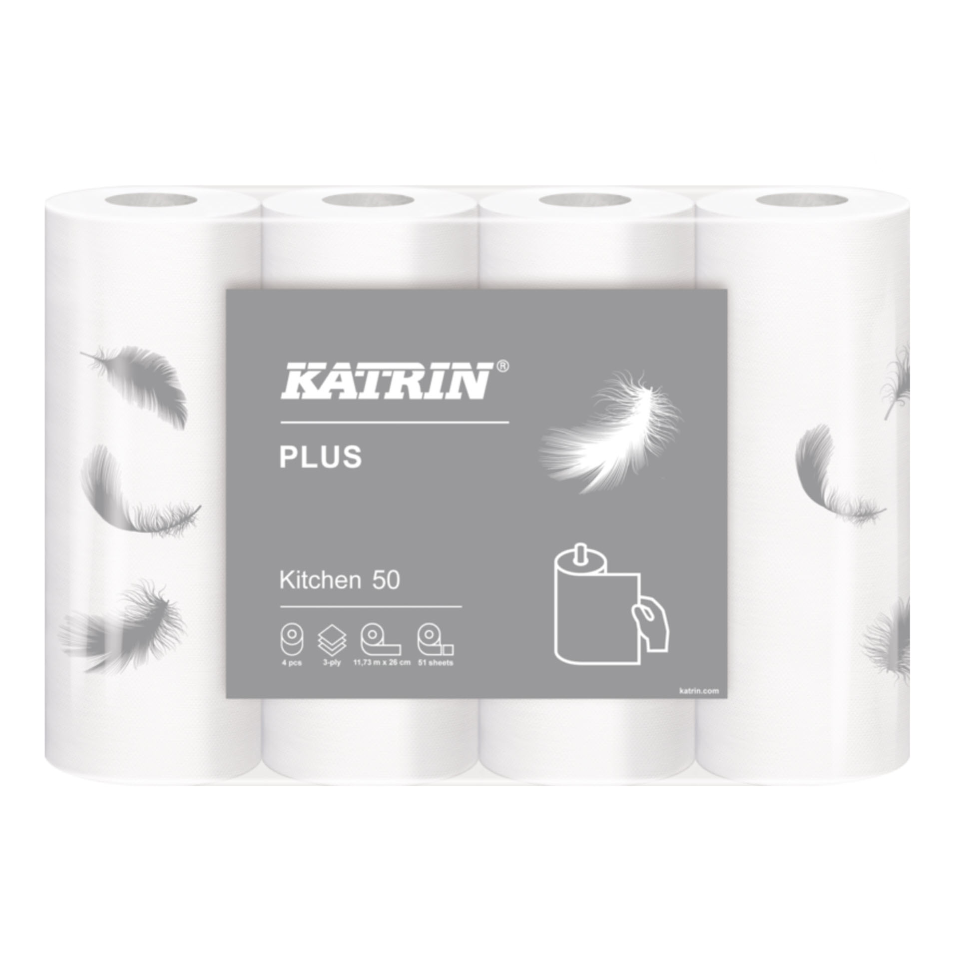 Katrin Plus Kitchen 50 - Küchenrollen - 3-lagig weiß