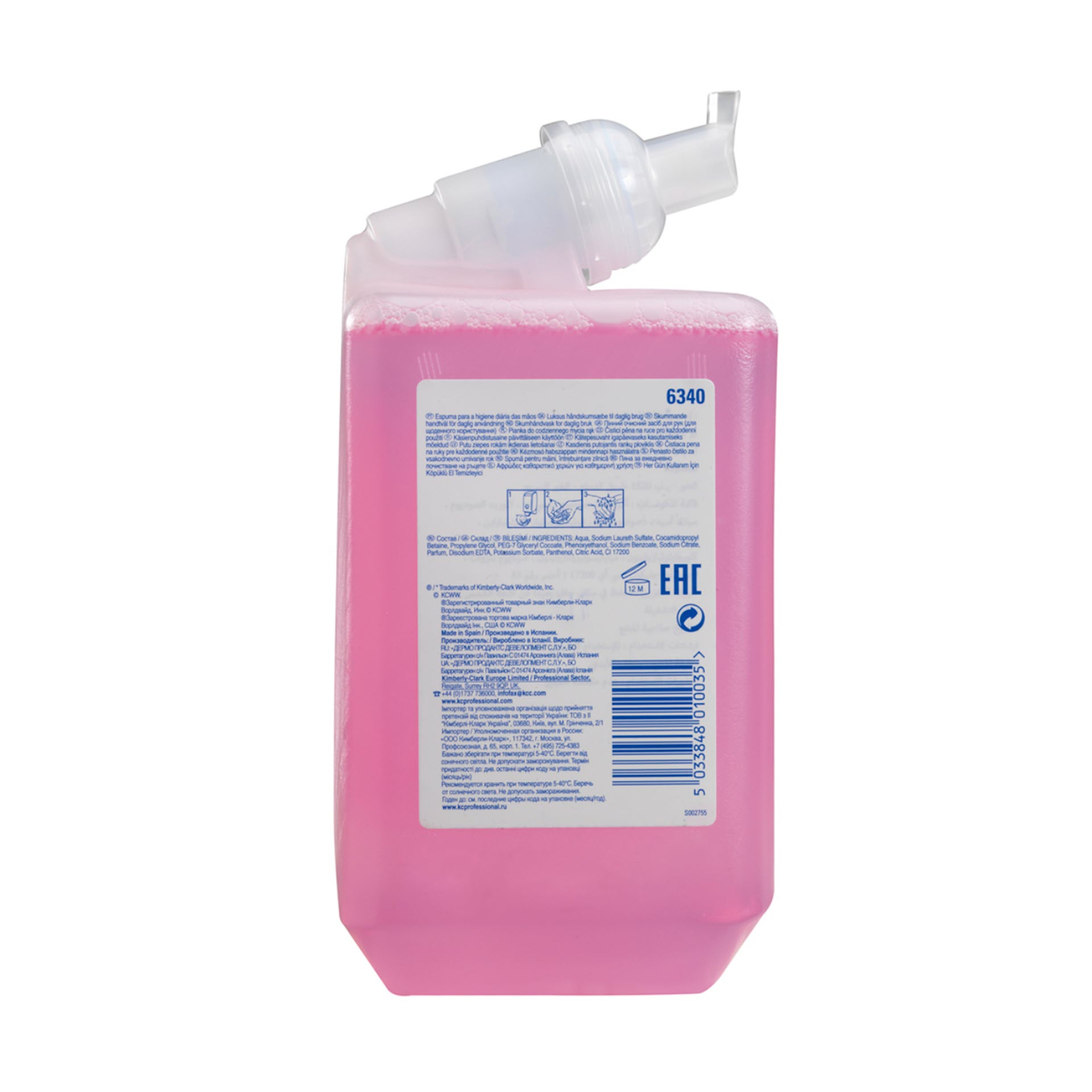 KCP Scott® Control™ Schaum Seife 6340 – 6 x 1 Liter Kartusche - parfümierte Handseife / rosafarbener Handreiniger