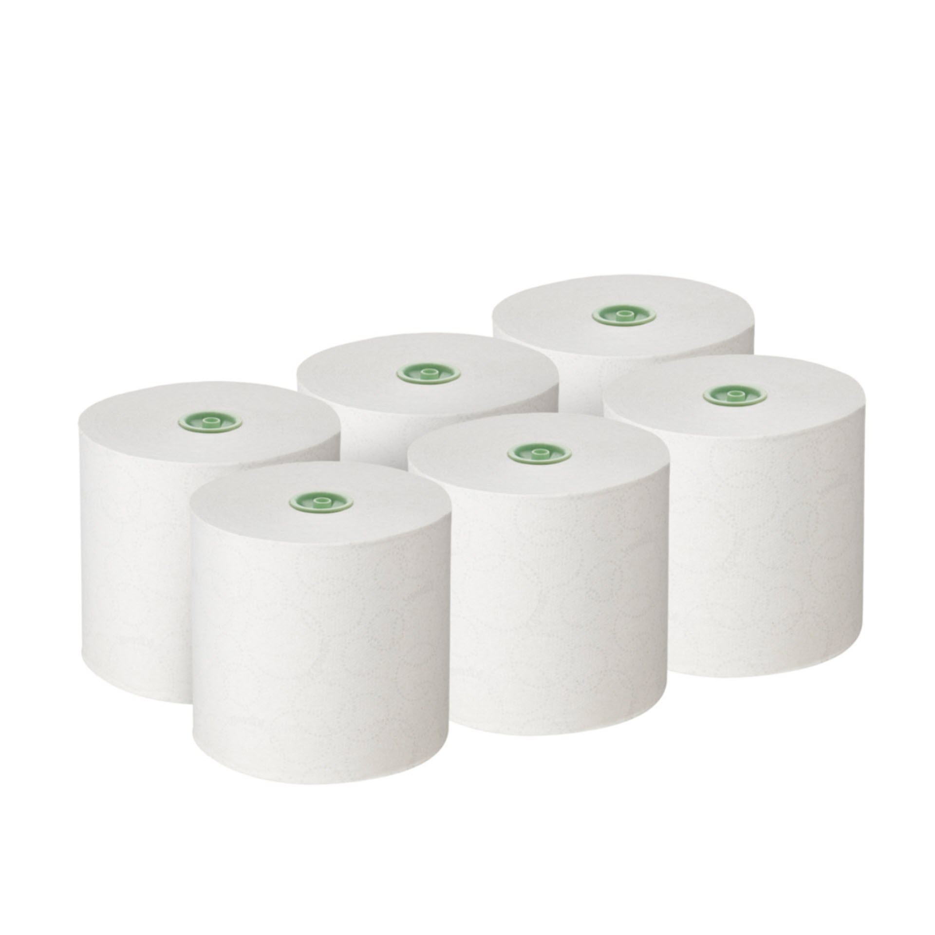 KCP Kleenex® Papierhandtücher auf Rollen, 6646 – E-Roll-Großrolle für Handtücher – 6 x 250 m weiße Papierhandtuchrollen