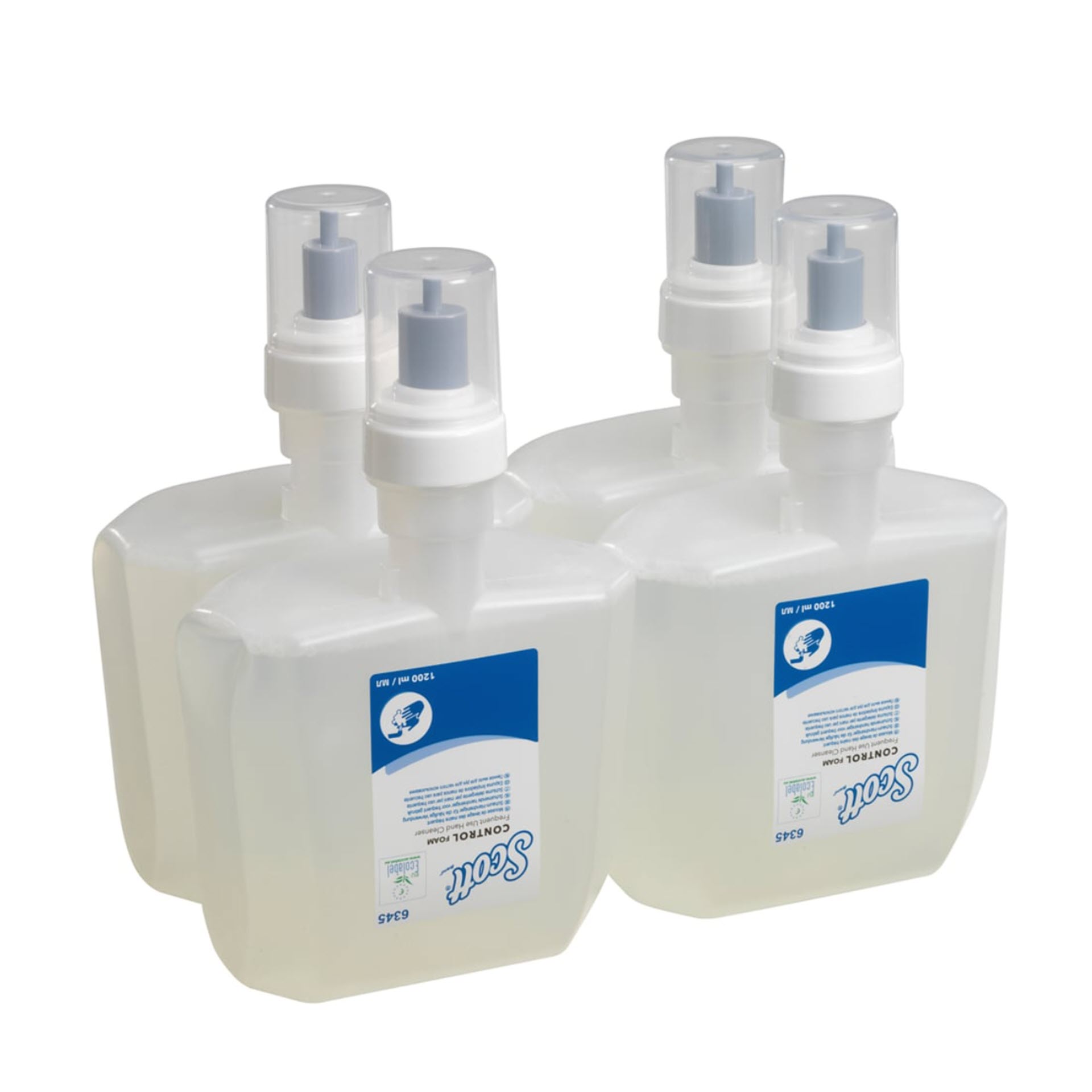 KCP Scott® Control™ Schaumhandseife 6345 – 4 x 1,2 Liter Kartusche - transparent & unparfümiert