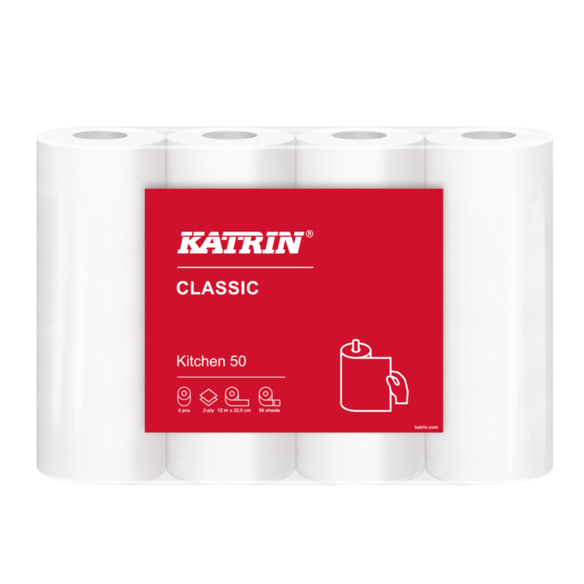 Katrin Classic Kitchen 50 - Küchenrollen - 2-lagig weiß
