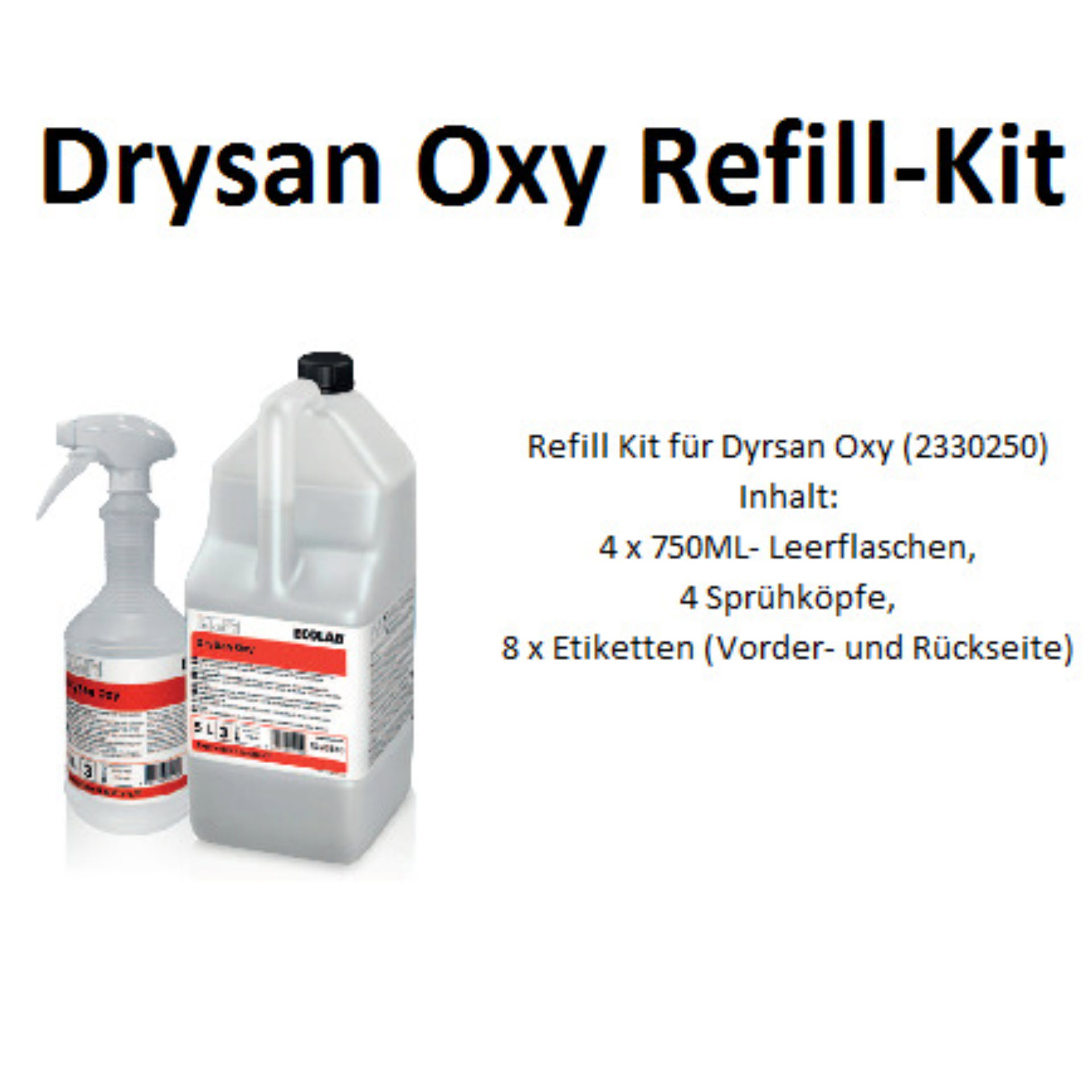 ECOLAB DRYSAN™ OXY Reiniger und Desinfektionsmittel - Refill Kit