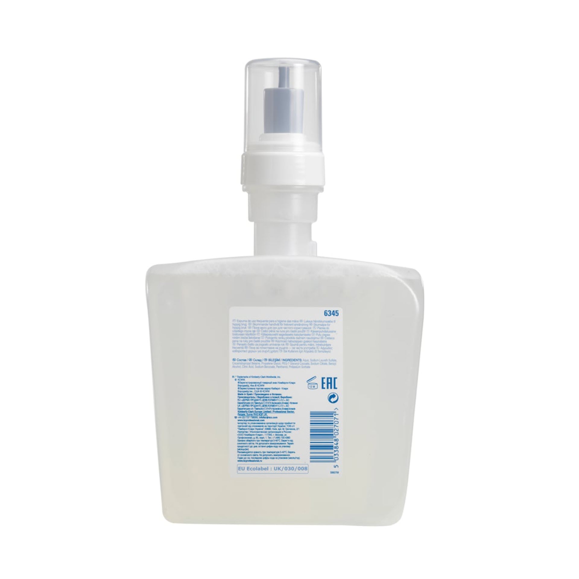 KCP Scott® Control™ Schaumhandseife 6345 – 4 x 1,2 Liter Kartusche - transparent & unparfümiert