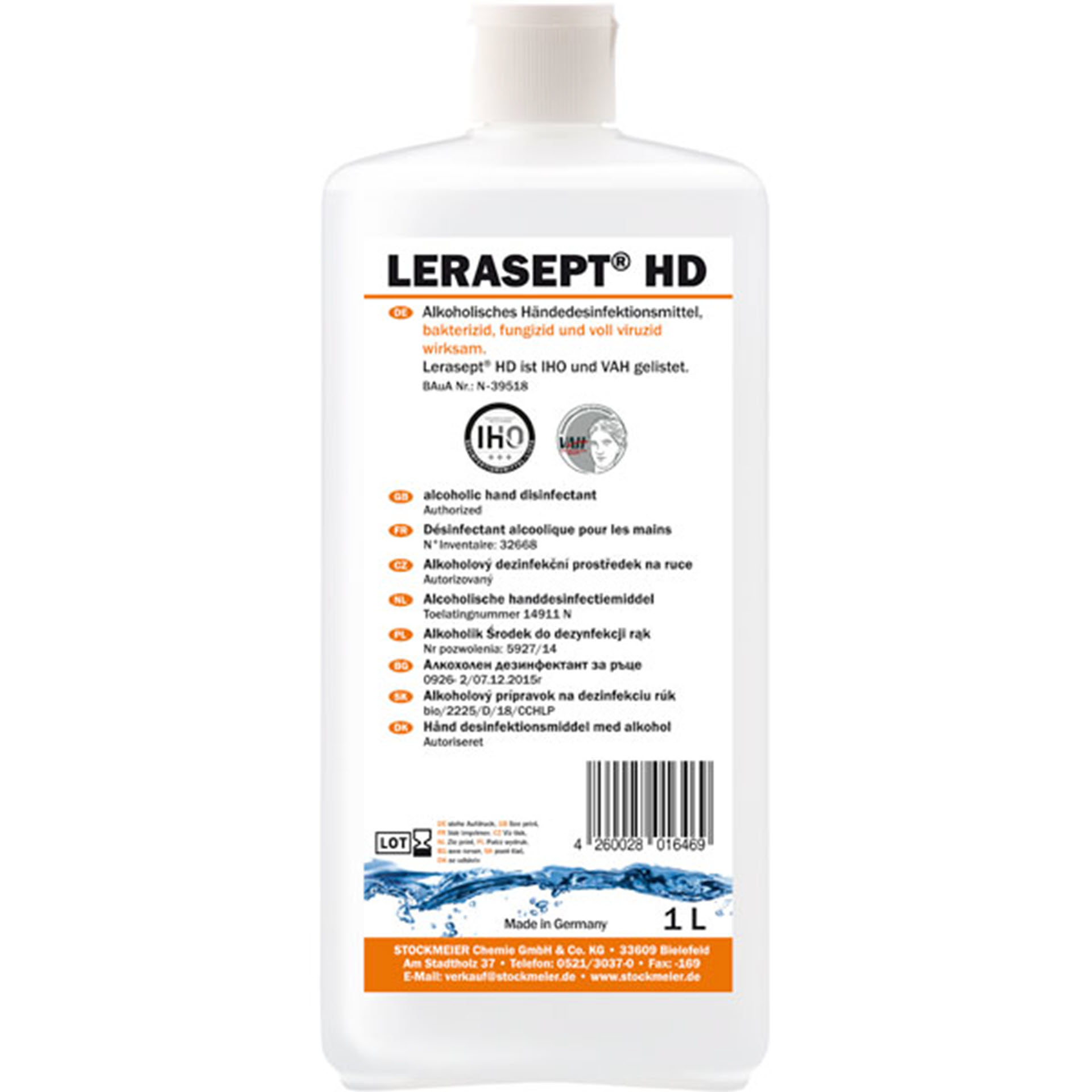 Lerasept® HD - Alkoholische Händedesinfektion - 1 Liter Flasche