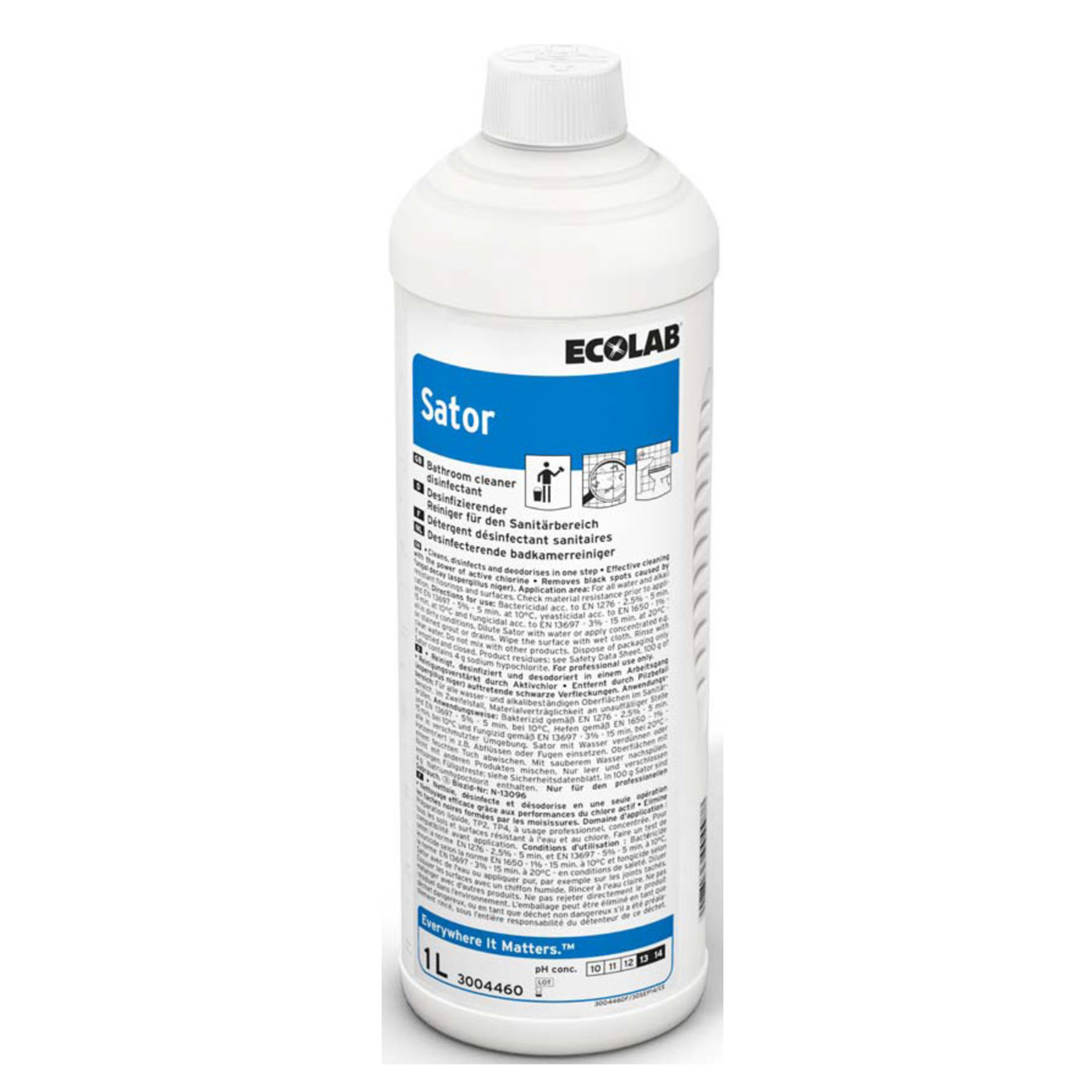 ECOLAB Sator® desinfizierender Sanitärreiniger - 1 Liter Rundflasche