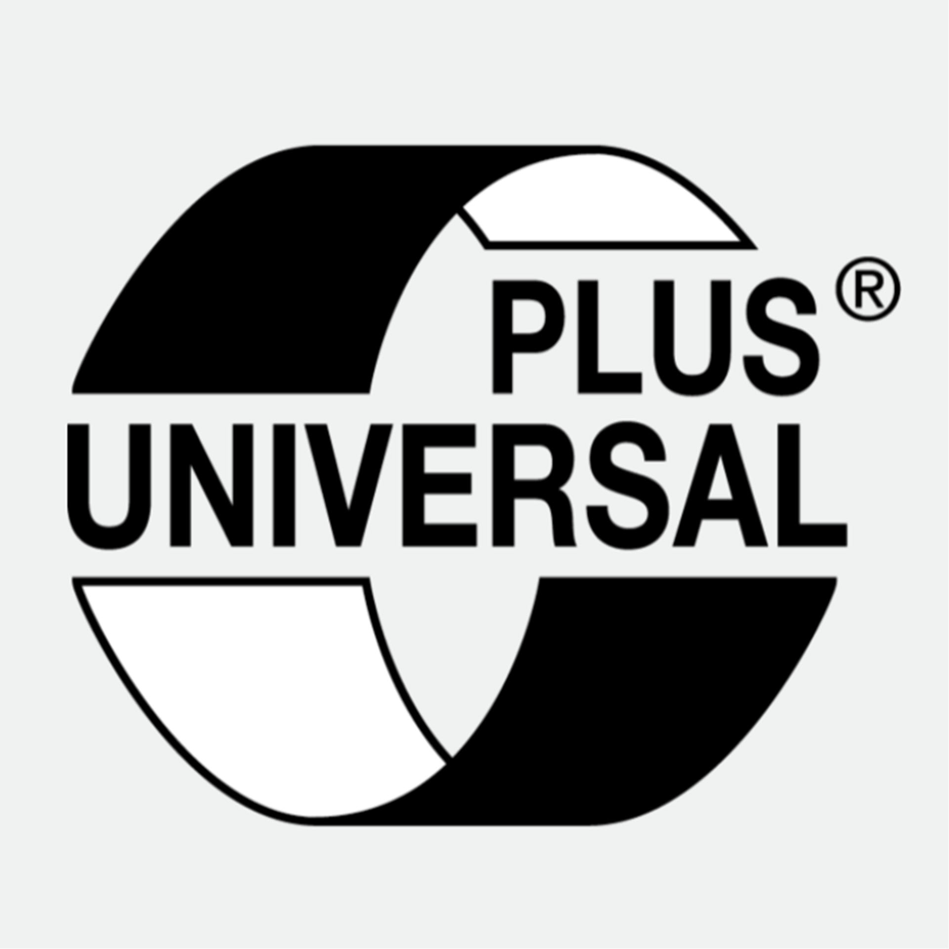Schwarz-weißes Logo der DEISS Produktserie UNIVERSAL PLUS