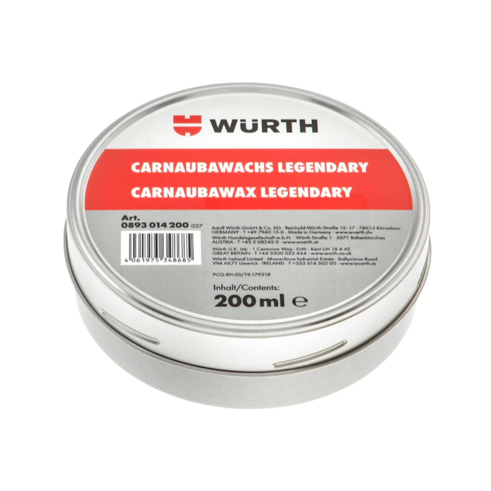 Würth Lackversiegelung Premium Carnauba Wachs, Legendary - 200 ml Dose
