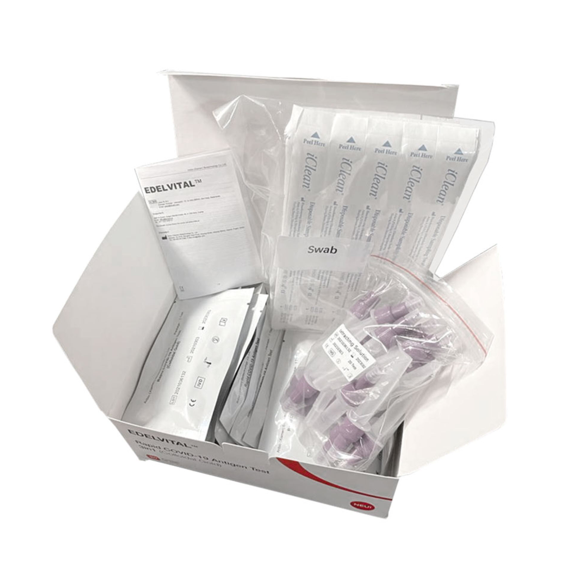 Edelvital 3in1 Rapid Covid-19 Antigen Test (Colloidal Gold) - 20er Test/Box (Nase, Rachen oder Nasal)